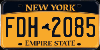 NY license plate FDH2085
