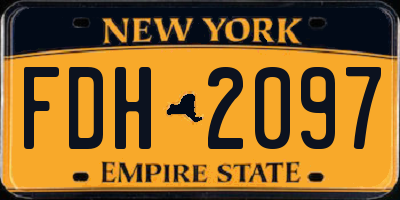 NY license plate FDH2097