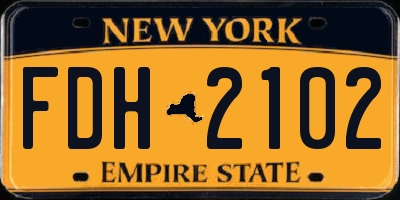 NY license plate FDH2102