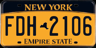 NY license plate FDH2106