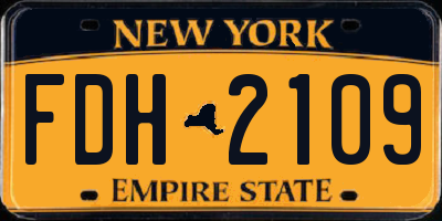 NY license plate FDH2109