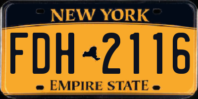 NY license plate FDH2116