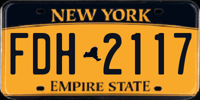 NY license plate FDH2117