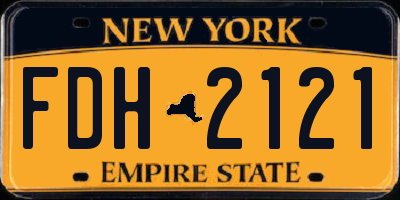 NY license plate FDH2121