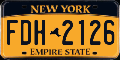 NY license plate FDH2126