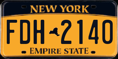 NY license plate FDH2140
