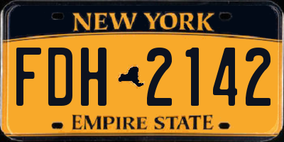 NY license plate FDH2142