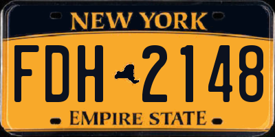 NY license plate FDH2148
