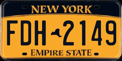 NY license plate FDH2149