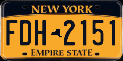 NY license plate FDH2151