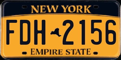 NY license plate FDH2156