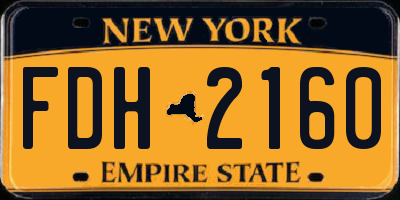 NY license plate FDH2160