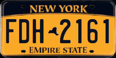 NY license plate FDH2161