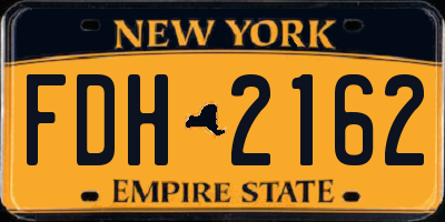NY license plate FDH2162