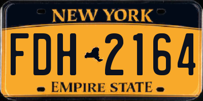 NY license plate FDH2164