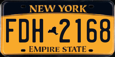 NY license plate FDH2168