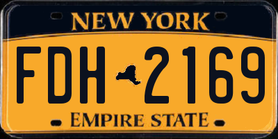 NY license plate FDH2169