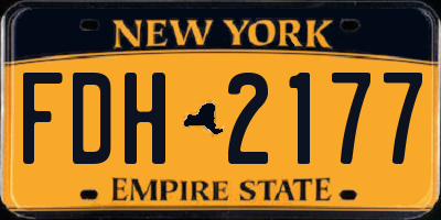 NY license plate FDH2177