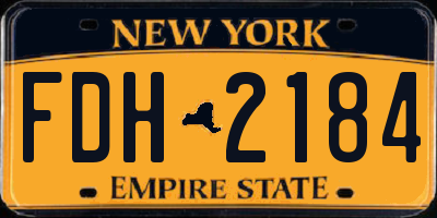 NY license plate FDH2184