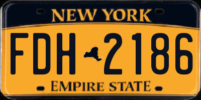 NY license plate FDH2186