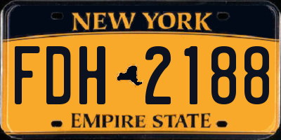 NY license plate FDH2188