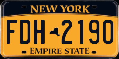 NY license plate FDH2190