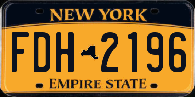 NY license plate FDH2196