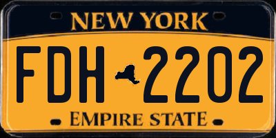 NY license plate FDH2202