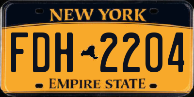 NY license plate FDH2204