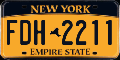 NY license plate FDH2211