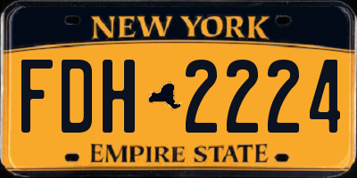 NY license plate FDH2224