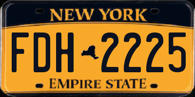 NY license plate FDH2225