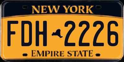 NY license plate FDH2226