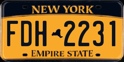 NY license plate FDH2231