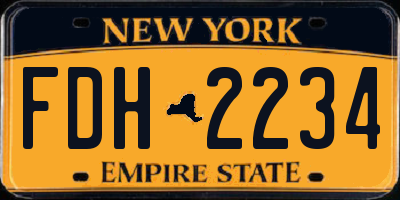 NY license plate FDH2234