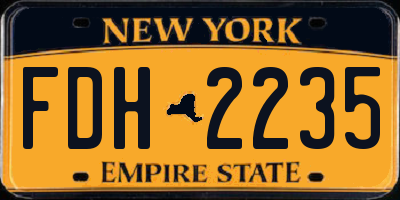 NY license plate FDH2235