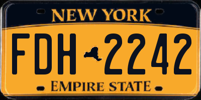 NY license plate FDH2242