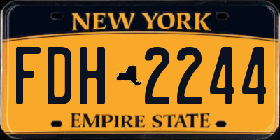NY license plate FDH2244
