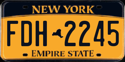 NY license plate FDH2245