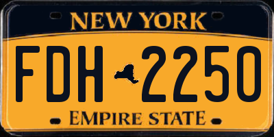 NY license plate FDH2250