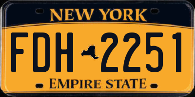 NY license plate FDH2251