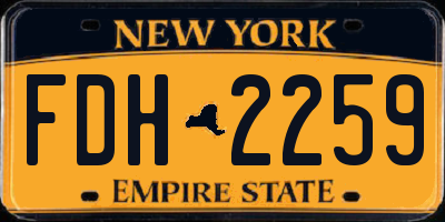 NY license plate FDH2259
