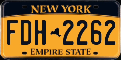 NY license plate FDH2262