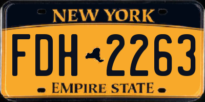 NY license plate FDH2263