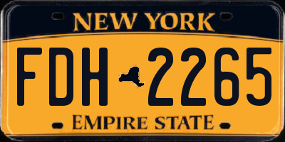 NY license plate FDH2265