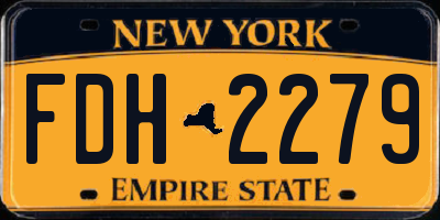 NY license plate FDH2279