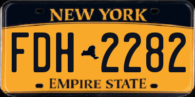 NY license plate FDH2282