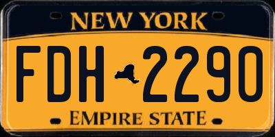 NY license plate FDH2290