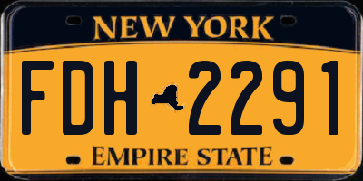 NY license plate FDH2291