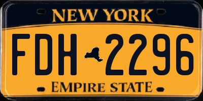NY license plate FDH2296